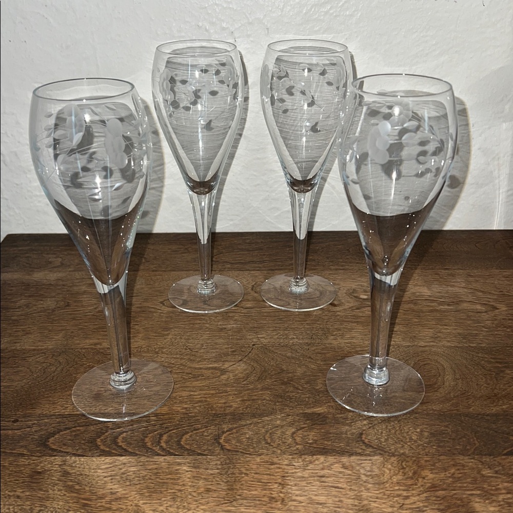 Princess House crystal wine glasses 4 pc set